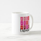 Hallo Valentine Niedlich Red Colorful Valentine Kaffeetasse (VorderseiteRechts)