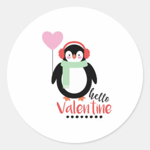 Hallo Valentine Runder Aufkleber