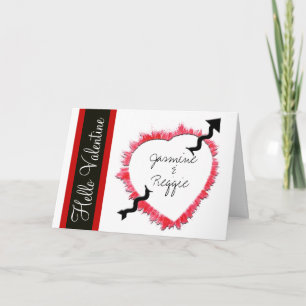 Hallo Valentine Textured Heart Kontur Valentine's Feiertagskarte