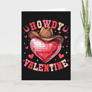 Hallo Valentins Disco-Herz Cowboyhut Western Val Karte