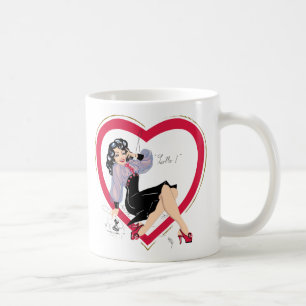 Hallo Valentins Pin-Up Mädchen Kaffeetasse
