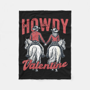 Hallo Valentins-Retro-Western-Paar Liebe Fleecedecke