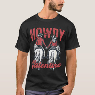 Hallo Valentins Retro Western Paar Liebe  T-Shirt