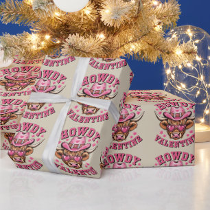 Hallo Valentinskuh Valentinstag Kokette Liebe  Geschenkpapier