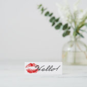 Hallo! Versiegelt mit einer Kuss-Visitenkarte Mini Visitenkarte (Stehend Vorderseite)