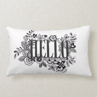 'Hallo' verwirrte Hand doodled Scatter Cushion Lendenkissen