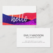 Hallo Vibranful farbenfrohe Musterdrucke Visitenkarte (Vorne/Hinten)