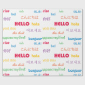 Hallo Viele Sprachen farbenfrohe Typografie Geschenkpapier (Flach)