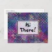 "Hallo!" Vielfarbige, einzigartige Abstrakte Kunst Postkarte (Vorne/Hinten)