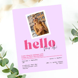 "Hallo, vier-oh!" lila Einladung zum 40. Geburtsta