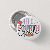Hallo Vierte Klasse zurück zur Schule Button (Vorne & Hinten)