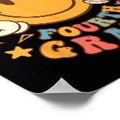 Hallo Vierte Klasse zurück zur Schule Groovy Lehre Poster (Ecke)