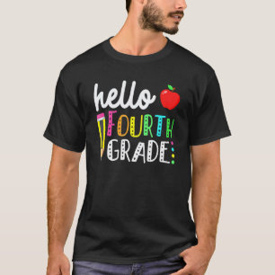 Hallo Vierte Klasse Zurück Zur Schule Lehrer Kinde T-Shirt