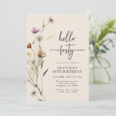 Hallo Vierzig Boho Geburtstag Einladung (Stehend Vorderseite)