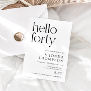 Hallo Vierzig Klassischer 40. Geburtstag Einladung