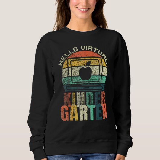 Hallo Virtual Kindergarten Zurück zur Schule 2020 Sweatshirt (Vorderseite)