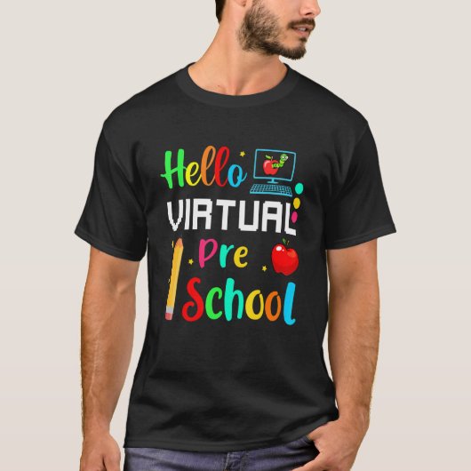 Hallo Virtual Preschool Back to School Online Tee (Vorderseite)