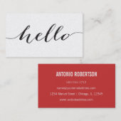 Hallo Visitenkarte, pearlized Papier Visitenkarte (Vorne/Hinten)