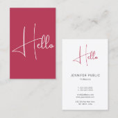 Hallo Visitenkarten Elegante Moderne Vertikale Visitenkarte (Vorne/Hinten)