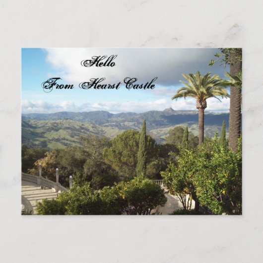 Hallo vom Schloss Hearst Postkarte (Vorderseite)