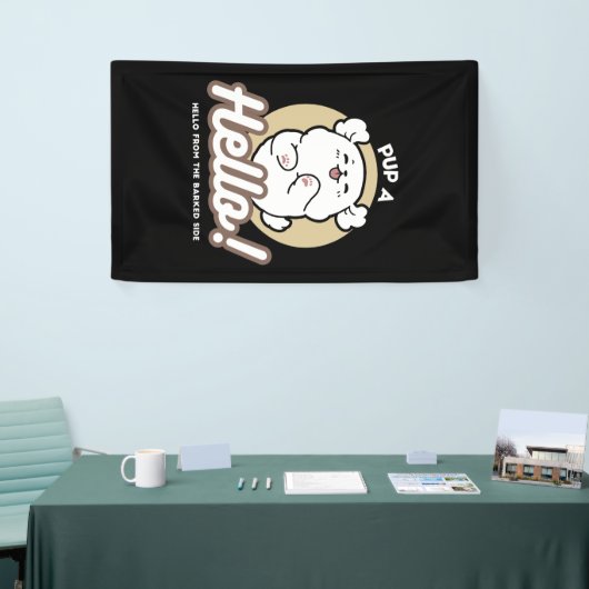 Hallo von der Barked Side - Niedliches Dog Design Banner (Messeveranstaltung)
