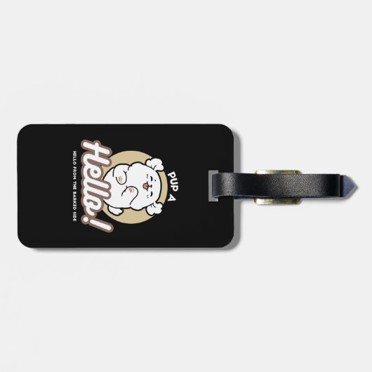 Hallo von der Barked Side - Niedliches Dog Design Gepäckanhänger (Rückseite horizontal)