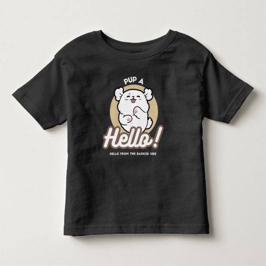 Hallo von der Barked Side - Niedliches Dog Design Kleinkind T-shirt (Vorderseite)