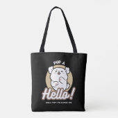 Hallo von der Barked Side - Niedliches Dog Design Tasche (Rückseite)
