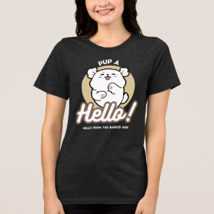 Hallo von der Barked Side - Niedliches Dog Design Tri-Blend Shirt