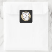 Hallo von der Barked Side Quadratischer Aufkleber (Tasche)