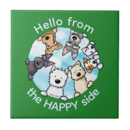 Hallo von der glücklichen Seite Fliese