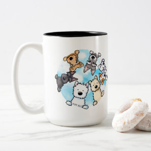 Hallo von der glücklichen Seite Zweifarbige Tasse