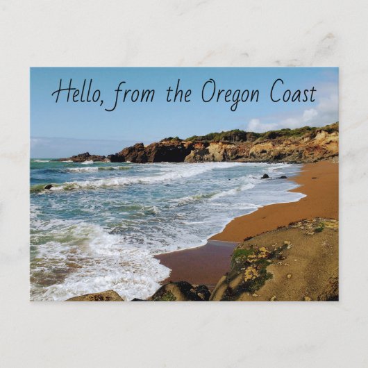 Hallo, von der Postkarte der Oregon Coast (Vorderseite)