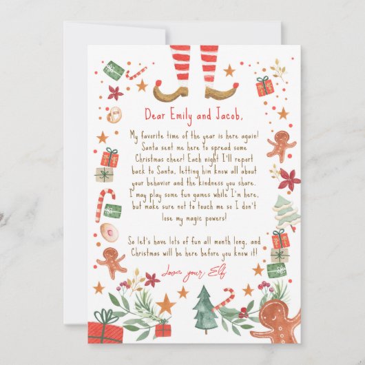 Hallo von Elf Ankunft Letter Ich bin zurück Weihna Einladung (Vorderseite)