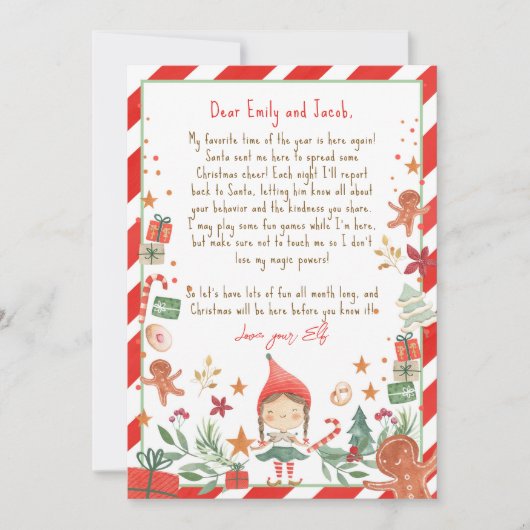 Hallo von Elf Ankunft Letter Ich bin zurück Weihna Einladung (Vorderseite)