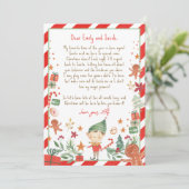 Hallo von Elf Ankunft Letter Ich bin zurück Weihna Einladung (Stehend Vorderseite)