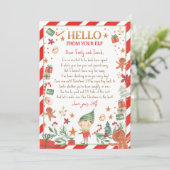 Hallo von Elf Ankunft Letter Ich bin zurück Weihna Einladung (Stehend Vorderseite)