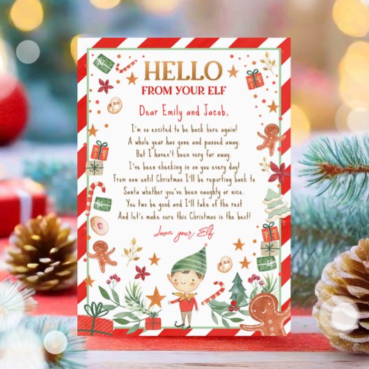 Hallo von Elf Ankunft Letter Ich bin zurück Weihna Einladung