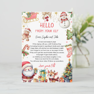 Hallo von Elf-Ankunftsbrief Weihnachten Einladung
