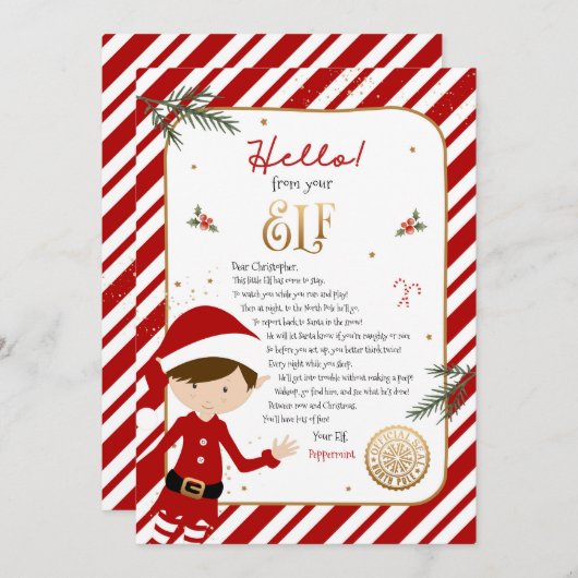 Hallo von Elf Willkommensbrief Einladung (Vorne/Hinten)