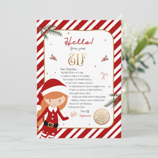 Hallo von Elf Willkommensbrief Einladung (Stehend Vorderseite)
