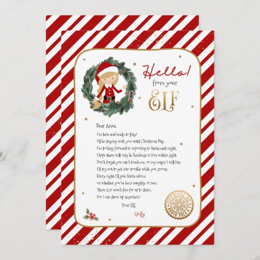 Hallo von Elf Willkommensbrief Einladung (Vorne/Hinten)