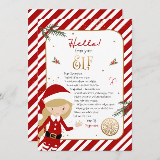 Hallo von Elf Willkommensbrief Einladung (Vorne/Hinten)
