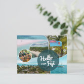 Hallo von Fiji Postcard Postkarte (Stehend Vorderseite)