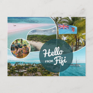 Hallo von Fiji Postcard Postkarte