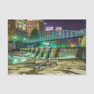 Hallo Von Greenville, South Carolina Reedy River Seidenpapier