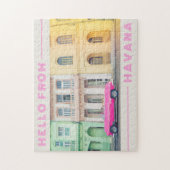 Hallo von Havana Retro Pink Auto & Architektur Puzzle (Vertikal)