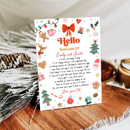 Hallo von Ihrem Elf-Brief Ich bin zurück Weihnacht Einladung