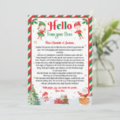 Hallo von Ihren Elfen Weihnachtsankunftsbrief Einladung (Stehend Vorderseite)