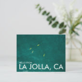 Hallo von La Jolla, San Diego Postkarte (Stehend Vorderseite)